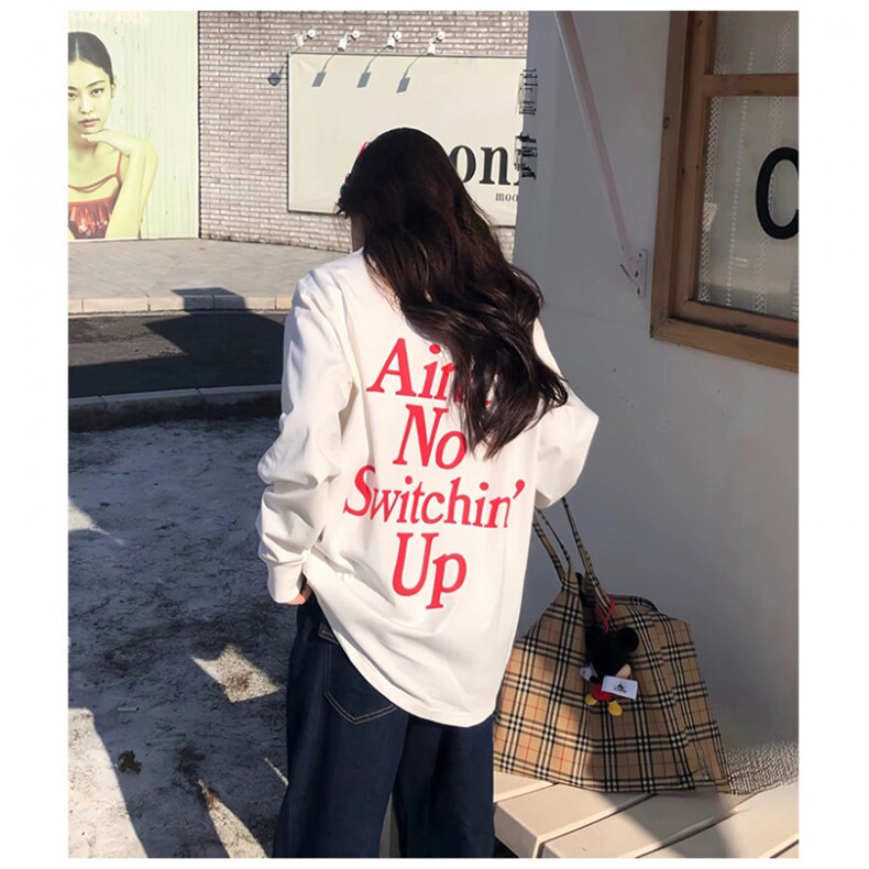 现货 230克重磅精梳纯棉束口印花螺纹袖口长袖T恤打底衫ACT03图片