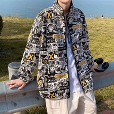 2021新款秋季两面穿外套复古港风百搭ins宽松网红夹克W1349-P58，男装夹克，星座512-4