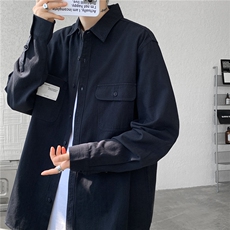 纯棉高品质条纹全棉情侣装白色长袖衬衣外套棉CS015，男装衬衫，电商A426-1(原A430-1)