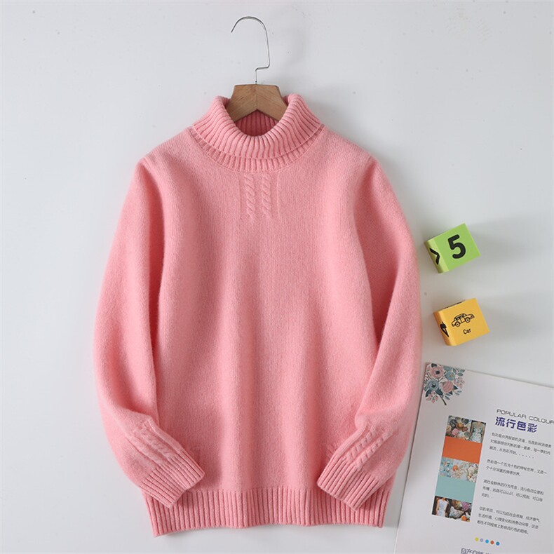 七针加厚高翻领扭花，童装儿童羊毛衫，蒙王妃