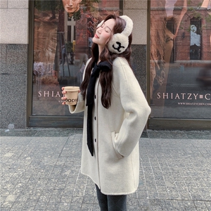 赫本风撞色双面呢羊毛大衣女冬季2025新款温柔风气质甜美日系外套图片
