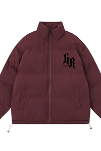 白底冬季时尚百搭宽松字母印花潮流棉服外套MY2085P85控118图片