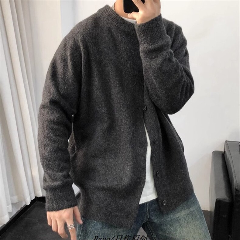 Cleanfit复古百搭松弛感开衫毛衣慵懒风软糯毛衣外套冬MZ827-P55,男装针织衫/毛衣,星座412-3