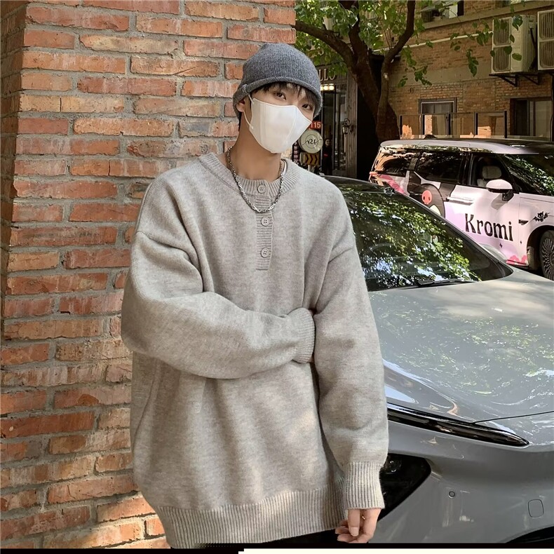 亨利领毛衣男女秋季休闲针织衫慵懒加厚密度鹿毛上衣M6527,男装针织衫/毛衣,星座1116A-1（原606A）