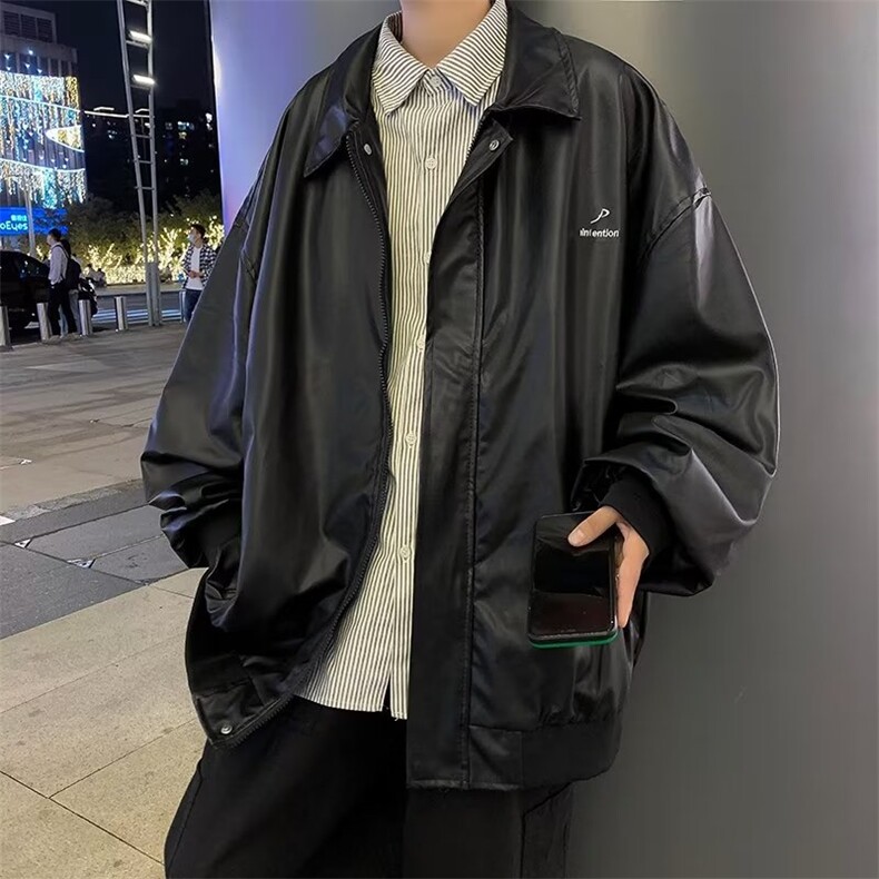 男秋季新款口袋皮衣夹克外套L205P72图片