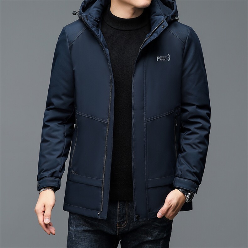BJY1153钱塘2020-2冬季厚款商务休闲连帽中年男士羽绒服P190,男装羽绒服,钱塘207-2