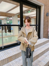 【有买家秀】短款双面羊毛外套1C045-H111P255K358，女装毛呢外套，红龙果