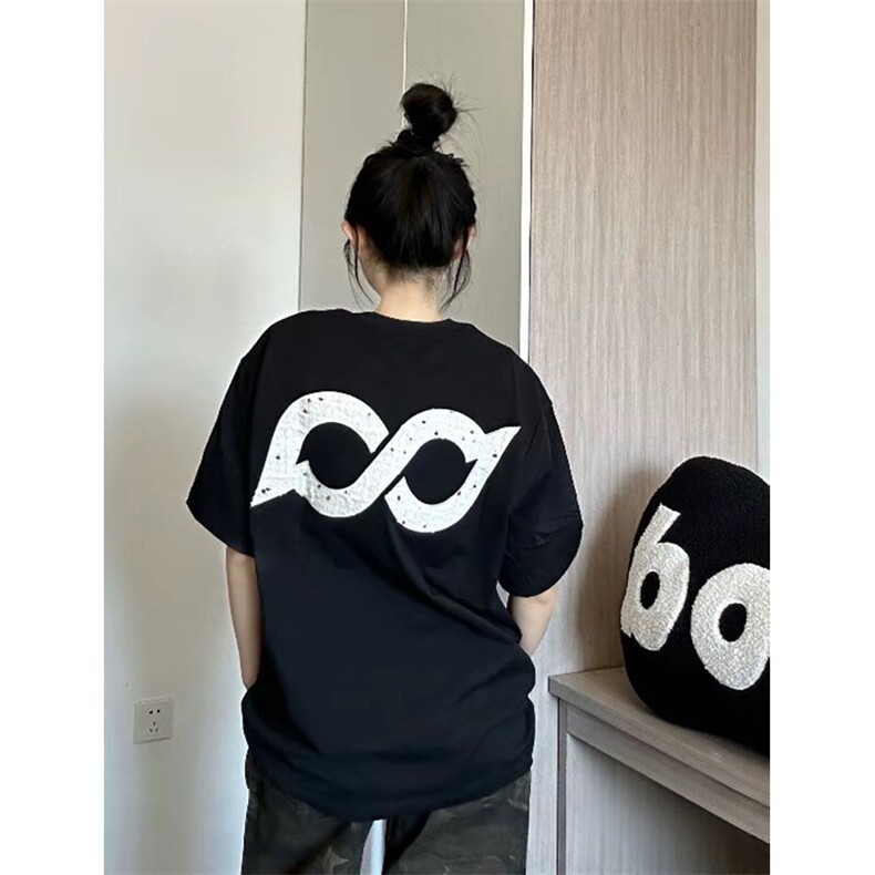 万针全刺绣工艺抖音得物高品质260克重磅纯棉双纱美式高街短袖T恤,男装T恤,电商A486
