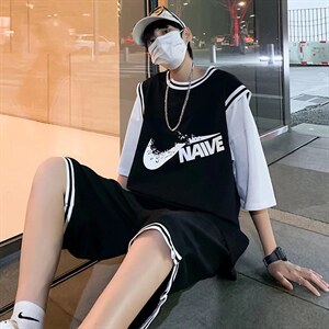 男潮流休闲套装宽松套装运动套装F14P38图片