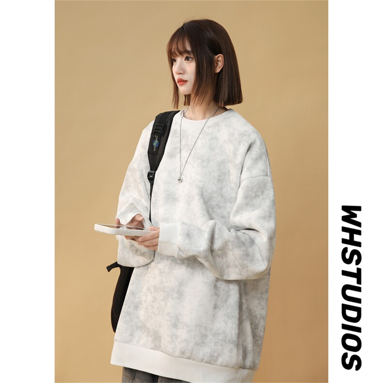 S5012/P35春装新款个性套头扎染卫衣男潮流宽松百搭长袖T恤外套，女装卫衣/绒衫，电商A141