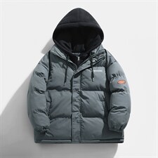 大货到仓！2022港风情侣棉衣男女假两件连帽棉服WT08，男装棉衣，星座1508-3
