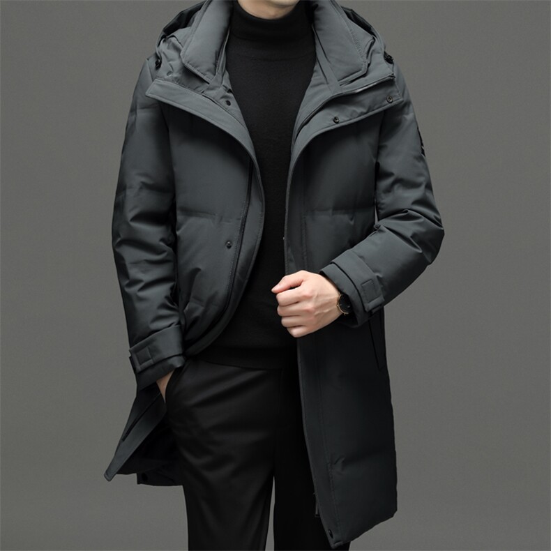 男士中长款羽绒服新款冬季中年商务休闲爸爸装加厚保暖冬装外套,男装羽绒服,电商B212（原钱塘6029）