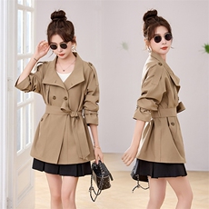 双排扣风衣外套女中长款春秋2026新款气质收腰显瘦高端慵懒风上衣，女装风衣，丽影随形