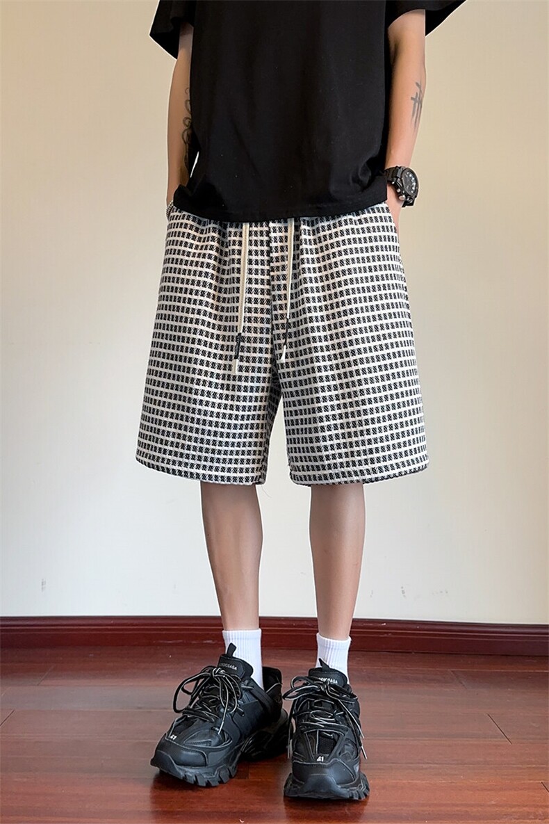 25短裤男夏季美式复古拼接五分裤潮牌宽松大码XZ102B-1DK2595P30,男装牛仔裤,星座102B-1