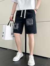 301A-1DK16P58控78店主风社会小伙男士夏季水洗五分牛仔裤潮，男装牛仔裤，星座301A-1