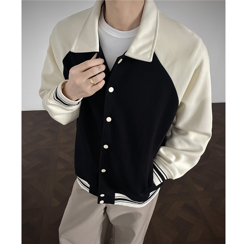 重磅420克boxy短款开衫翻领卫衣外套棒球服撞色外套男D9898-P68,女装短外套,星座610B-1