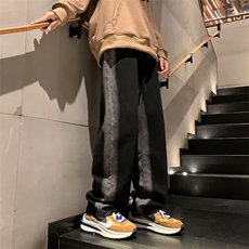 水洗复古牛仔裤男秋冬oversize潮牌美式直筒裤宽松裤子N2996-P45，男装牛仔裤，星座1008-1