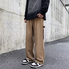 复古宽松裤子男士秋季直筒宽松潮大码阔腿拖地休闲裤MK504P38，男装休闲裤，星座1013-5