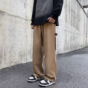 复古宽松裤子男士秋季直筒宽松潮大码阔腿拖地休闲裤MK504 P38图片