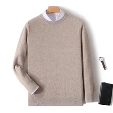 秋冬季新款舒适时尚百搭男士蜂窝圆领羊绒衫男装，男装羊绒套衫，绒韵雅