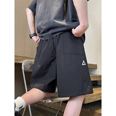 wassuphappy美式速干短裤男夏季2025新款潮牌宽松直筒休闲五分裤，男装牛仔裤，星座617A-1（原B318A）
