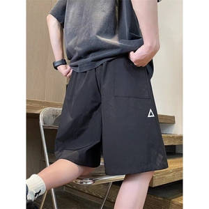 wassup happy美式速干短裤男夏季2025新款潮牌宽松直筒休闲五分裤图片