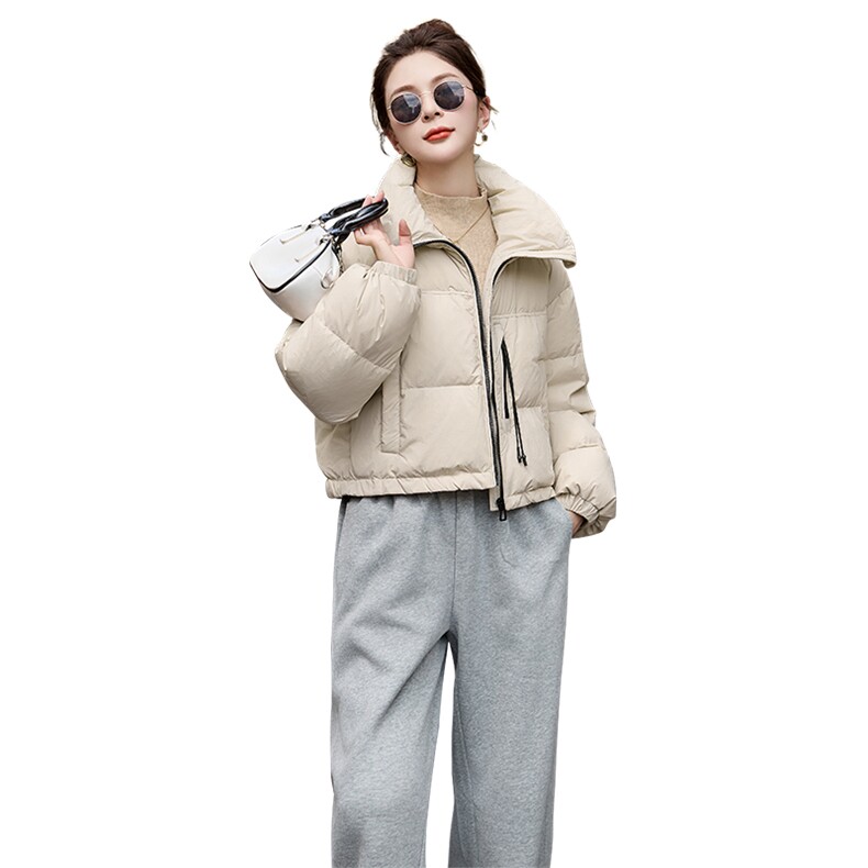 小个子短款立领羽绒服女2024冬季新款韩版宽松休闲保暖面包服外套,女装羽绒服,衣佳和