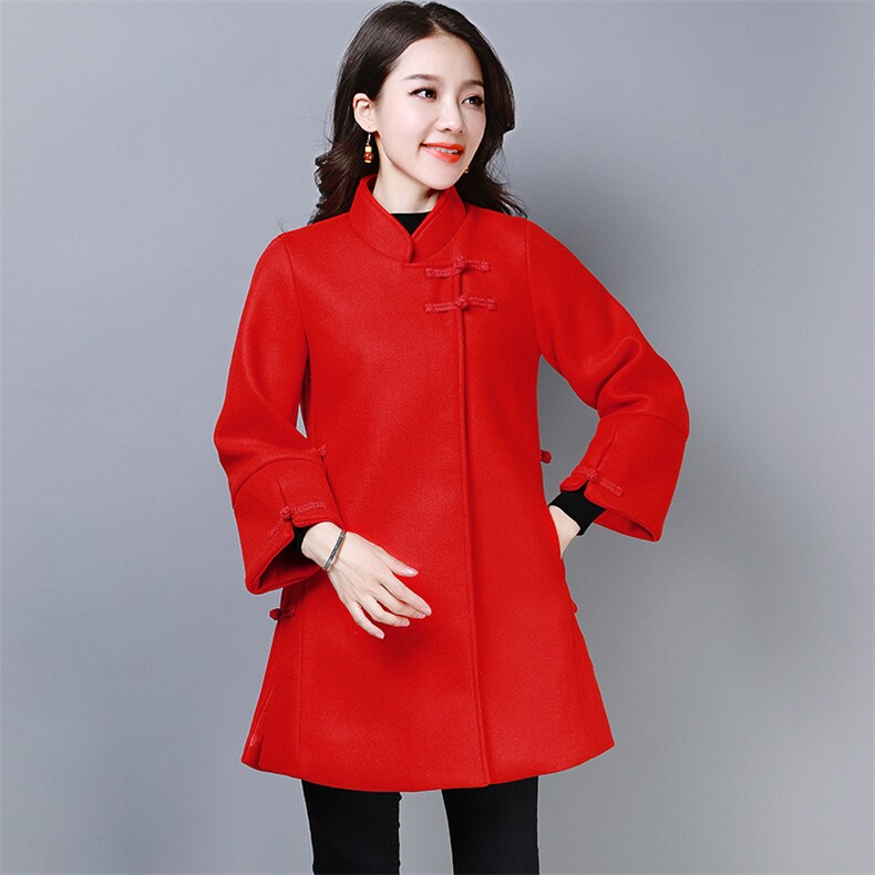 舒适口袋排扣长袖时尚潮流毛呢外套2020年冬季休闲,女装毛呢外套,琦鑫阁（原依鑫阁）