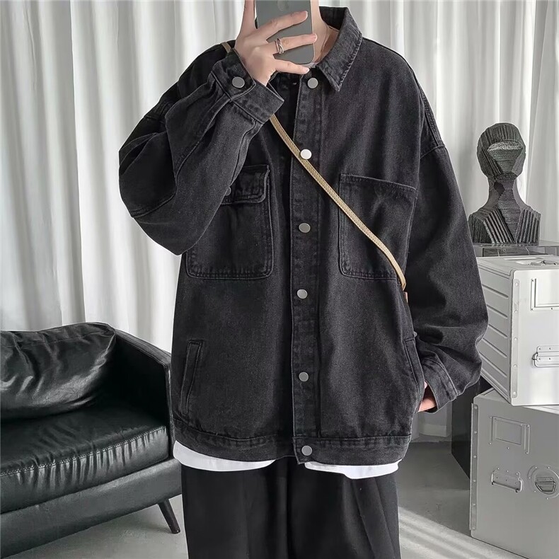 1506/QY80180/P44痞帅高街潮牌港风日系原宿风韩版潮流宽松夹克，男装夹克，星座1506