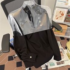 中性风设计感小众衬衣春秋氛围感山本耀司不规则高级感衬衫男垂感，男装衬衫，星座601-2