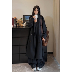 中长款风衣外套男女情侣氛围感韩版加棉大衣FY3655-特P88加棉P108，男装风衣，电商B295
