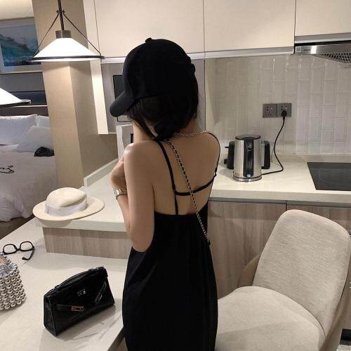 露背吊带裙，女装背心吊带，XTZ style