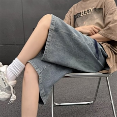 星空纹牛仔短裤男款夏季薄款美式高街裤子复古T1092P40，男装牛仔裤，星座1116-2