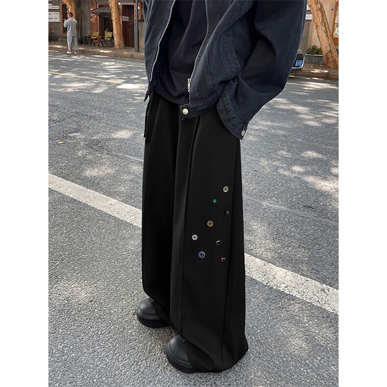 现货（带腰部配件）ZK7979-P65嘻哈街头美式阔腿垂直酷帅拖地裤,男装休闲裤,电商A059