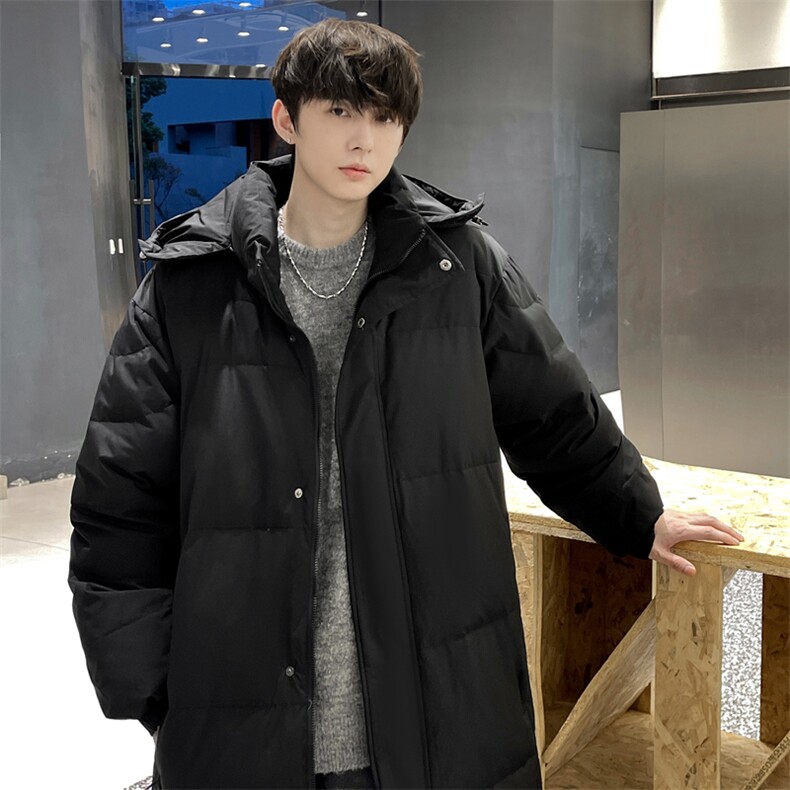 羽绒服男士冬季新款宽松港风长款白鸭绒外套YR921-P190(控价248图片