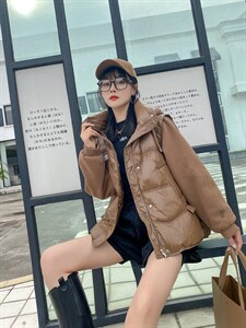 羽绒服拼接假两件图片