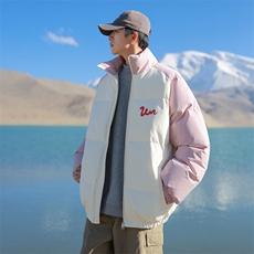 现货抖音得物可供视频三防加厚羽绒拼接棉衣外套面包棉服86652，男装棉衣，电商A486
