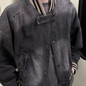 美式复古宽松水洗牛仔外套短款棒球服夹克休闲百搭夹克HH8348 P80图片