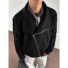 结构设计简约高领开衫卫衣D328-CP8803-P78，男装卫衣，电商D328