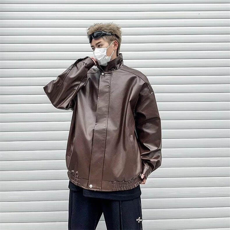 机车皮衣外套男高街美式复古潮LW73P65,男装皮衣,星座1116-2