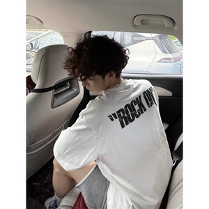 1506/QA15270/P32美式潮牌高街重磅纯棉短袖t恤男休闲情侣上衣图片