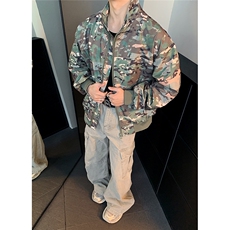 美式教练夹克立领休闲潮流痞帅付春秋季工装迷彩飞行夹克，男装夹克，电商C307