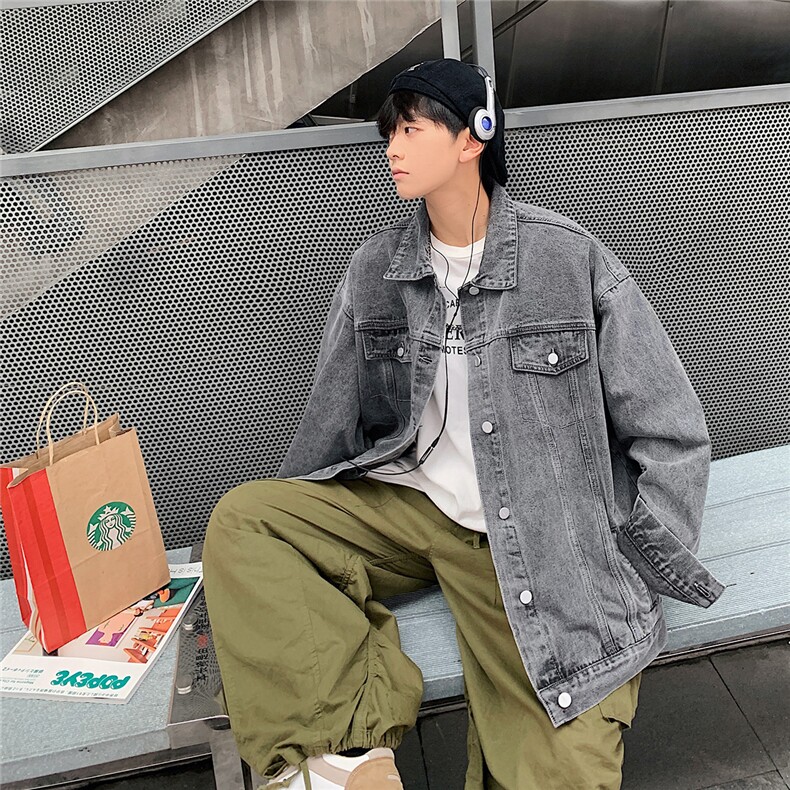 港风新款情侣宽松休闲潮流韩版牛仔夹克男士外套7207P78,男装夹克,星座227-7