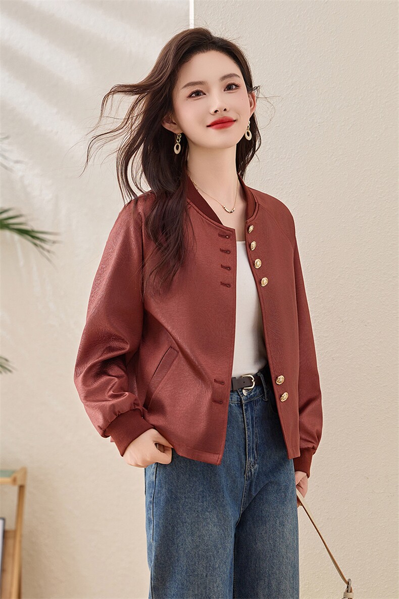 棒球服短外套女春秋装小个子时尚休闲宽松遮肉立领女士夹克上衣服,女装短外套,姿衣坊