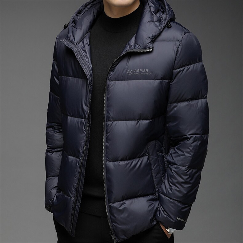 F81515鸭绒90绒高货秋冬新款连帽休闲中青年男士羽绒服外套,男装羽绒服,钱塘207-1
