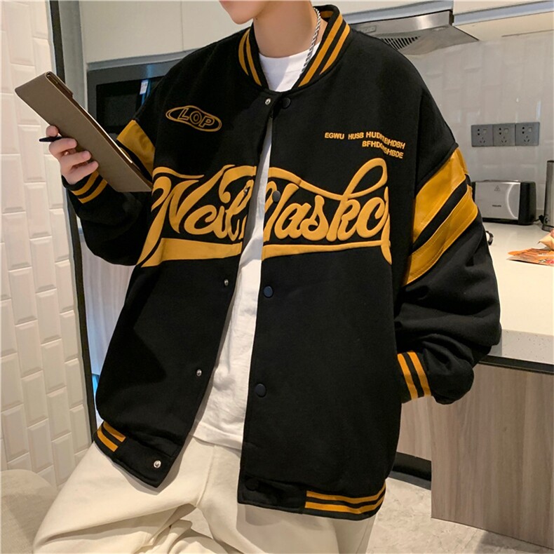 棒球服外套男春秋季潮牌ins字母情侣夹克百搭休闲上衣W2137-P50,男装夹克,星座512-2