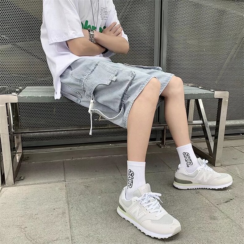 口袋设计牛仔短裤男夏季韩版宽松直筒休闲裤G277P43,男装牛仔裤,星座1116-2