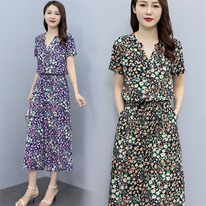碎花连体裤夏女阔腿裤垂感夏季薄款显瘦2024新款夏装文艺裙子图片