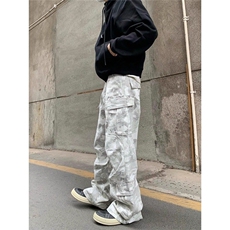 网图通勤雪地迷彩宽松大口袋工装裤休闲牛仔裤A025-XN62218-P58，男装牛仔裤，电商A025