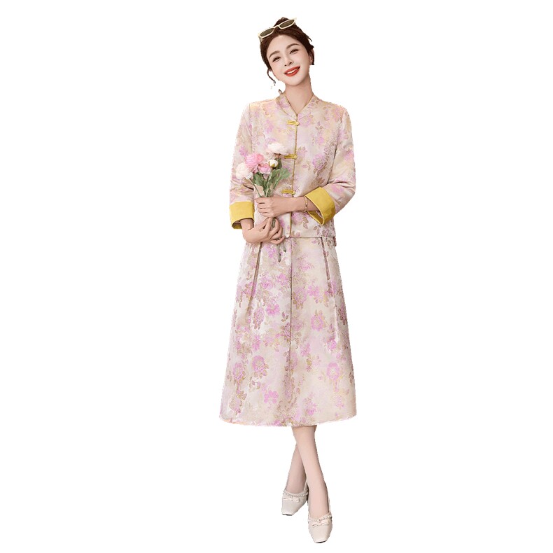 罗得堡2026年春装新款新中式汉服套装连衣裙2609,女装套装/套裙,罗得堡